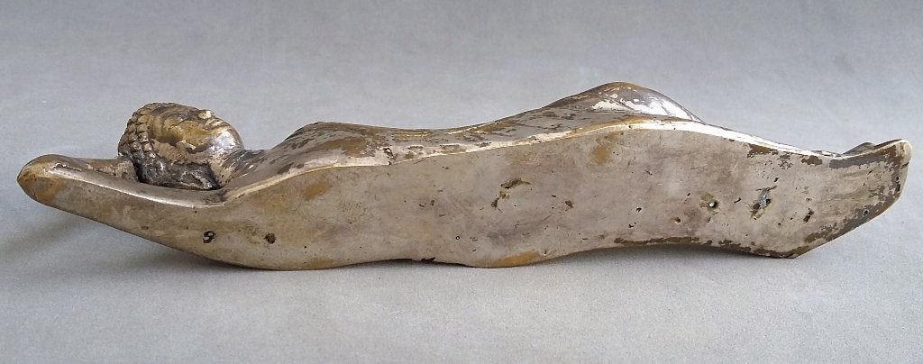 20 ste eeuw Bronzen Liggende Boeddha Buddha Boeda Buda Beeld, Antiek en Kunst, Antiek | Koper en Brons, Ophalen of Verzenden, Brons