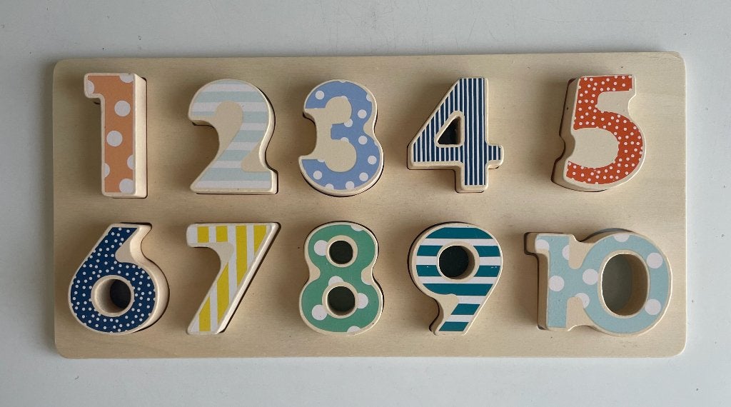 Houten Puzzel met de cijfers 1 tot en met 10 - HEMA, Ophalen of Verzenden, Zo goed als nieuw