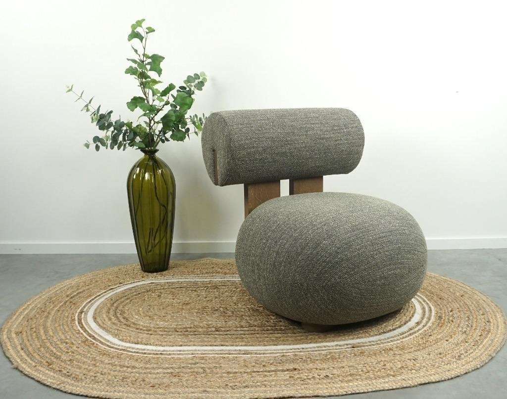 Norr11 Hippo Loungestoel ,design fauteuil, loungestoel groen, Huis en Inrichting, Hout, Gebruikt, -, Minder dan 75 cm
