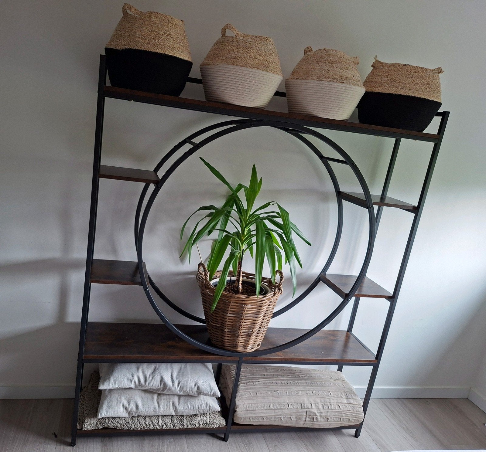 Industriële Stellingkast, plantenkast, Boekenkast, Opbergrek, Met plank(en), 100 tot 150 cm, Industrieel, Modern, Zo goed als nieuw