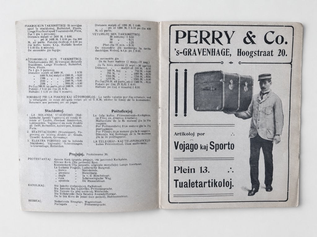 (1910) Zeldzaam Esperanto gidsje ’s-Gravenhage, Boeken, Verzenden, Gelezen, Overige typen
