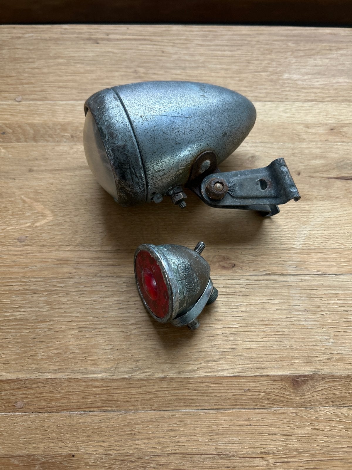 Vintage Lucifer Aero fietslampen set - voor en achter, Fietsen en Brommers, Ophalen of Verzenden, Gebruikt
