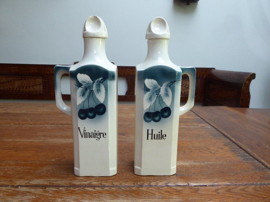 Art deco keramiek olie en azijnstel, Antiek en Kunst, Antiek | Keramiek en Aardewerk, Ophalen of Verzenden