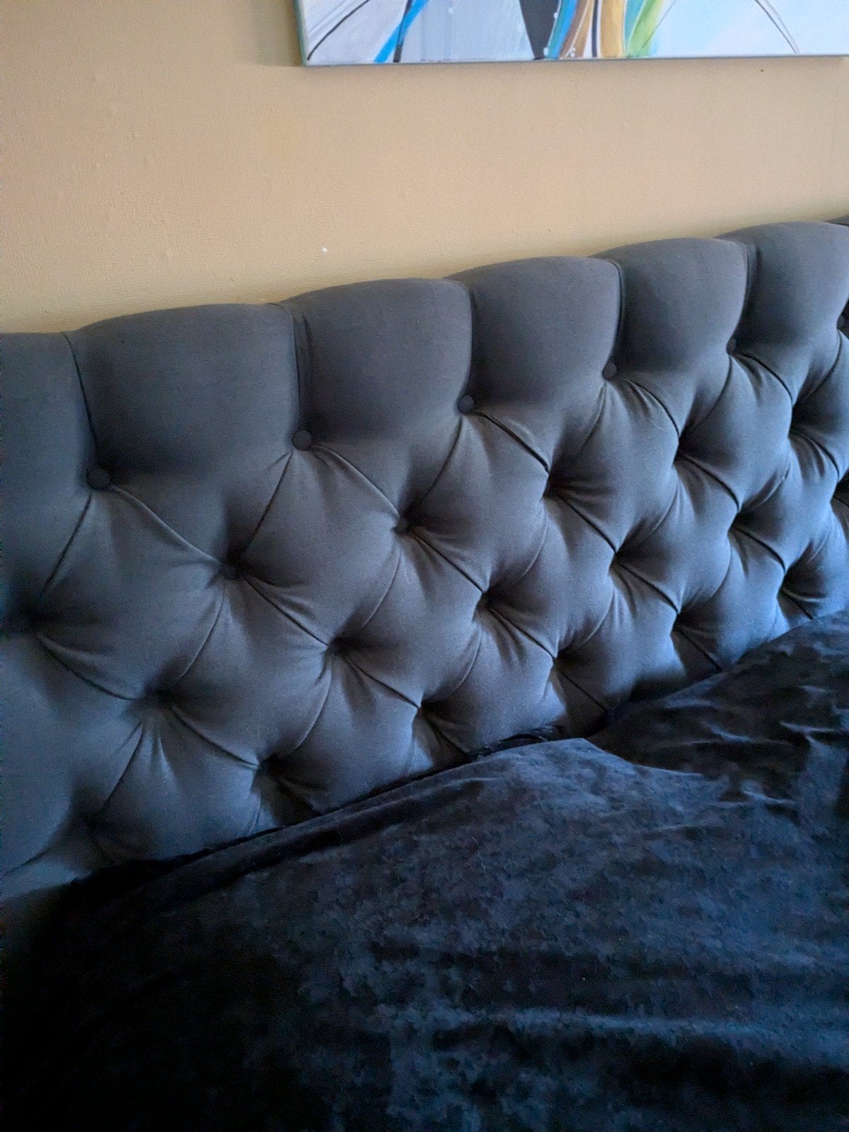 Mooie boxspring 160x200incl hockers en achterwand, Ophalen, Gebruikt, Tweepersoons, 200 cm