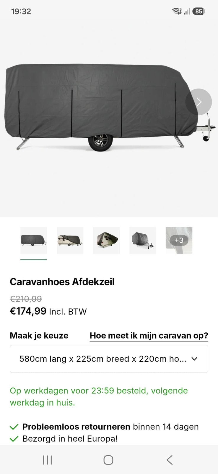 Caravan Hoes zgan . 580x225x220., Caravans en Kamperen, Ophalen, Zo goed als nieuw