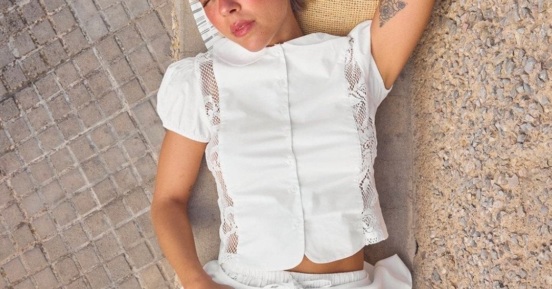 XS- Nieuw NA-KD blousje top lace wit maat ines Isaias, NA-KD, Wit, Nieuw, Ophalen of Verzenden
