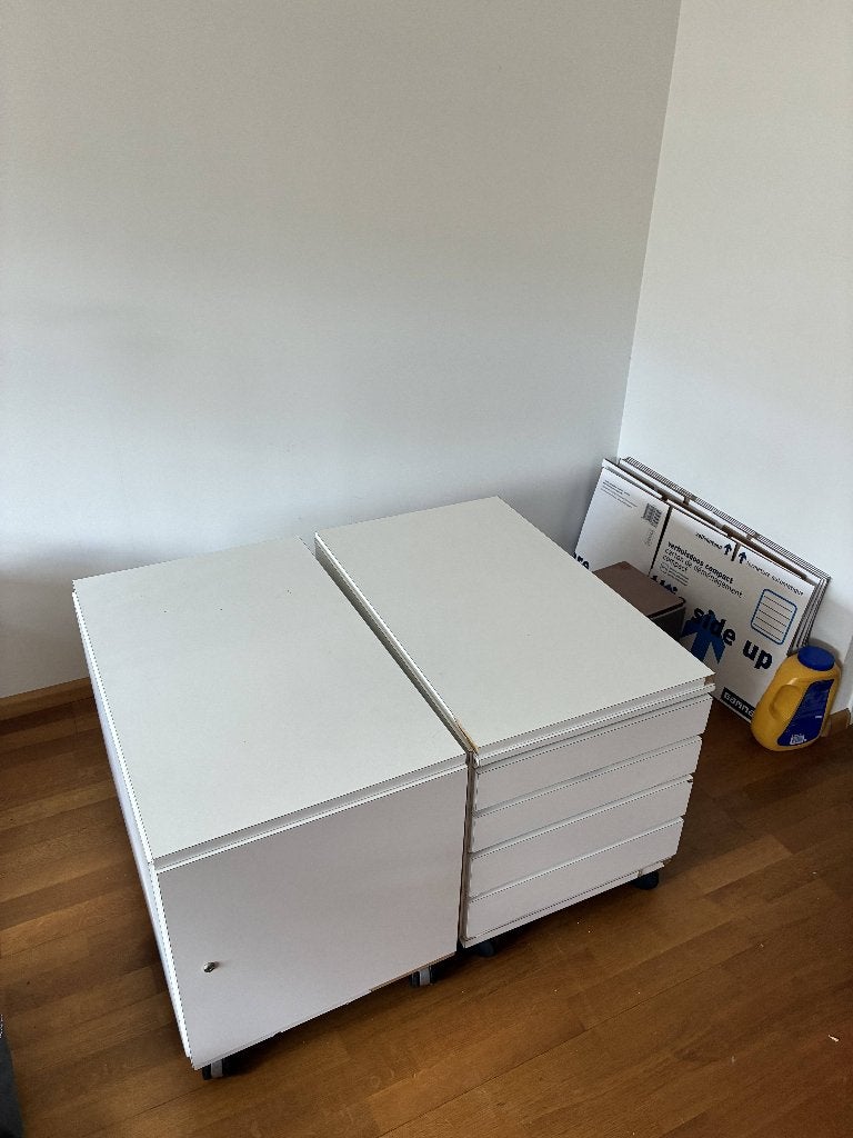 Bureaublok wit, Ophalen, Gebruikt, 75 cm of meer, 50 tot 100 cm