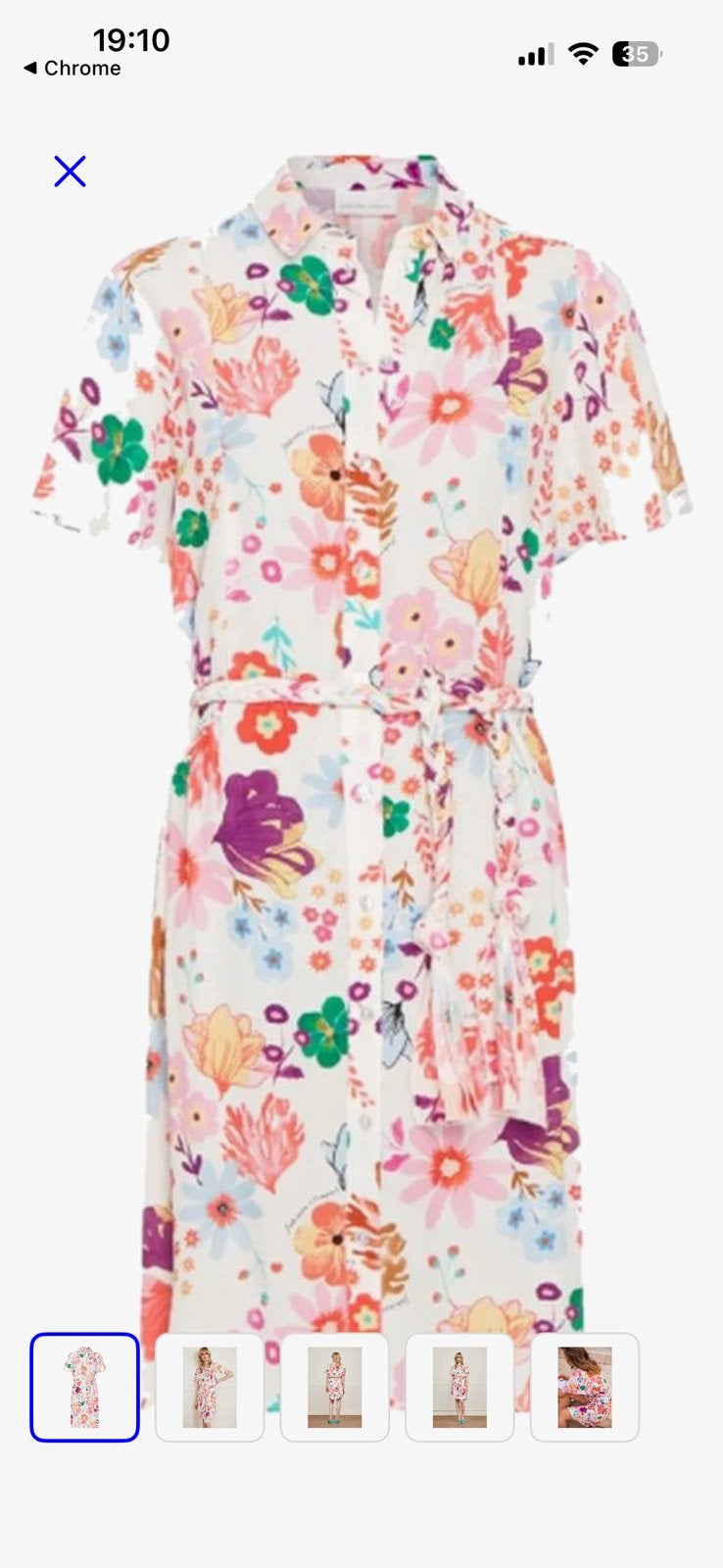 Fabiënne Chapot girlfriend butterfly dress mt38, Maat 38/40 (M), Wit, Ophalen of Verzenden, Zo goed als nieuw