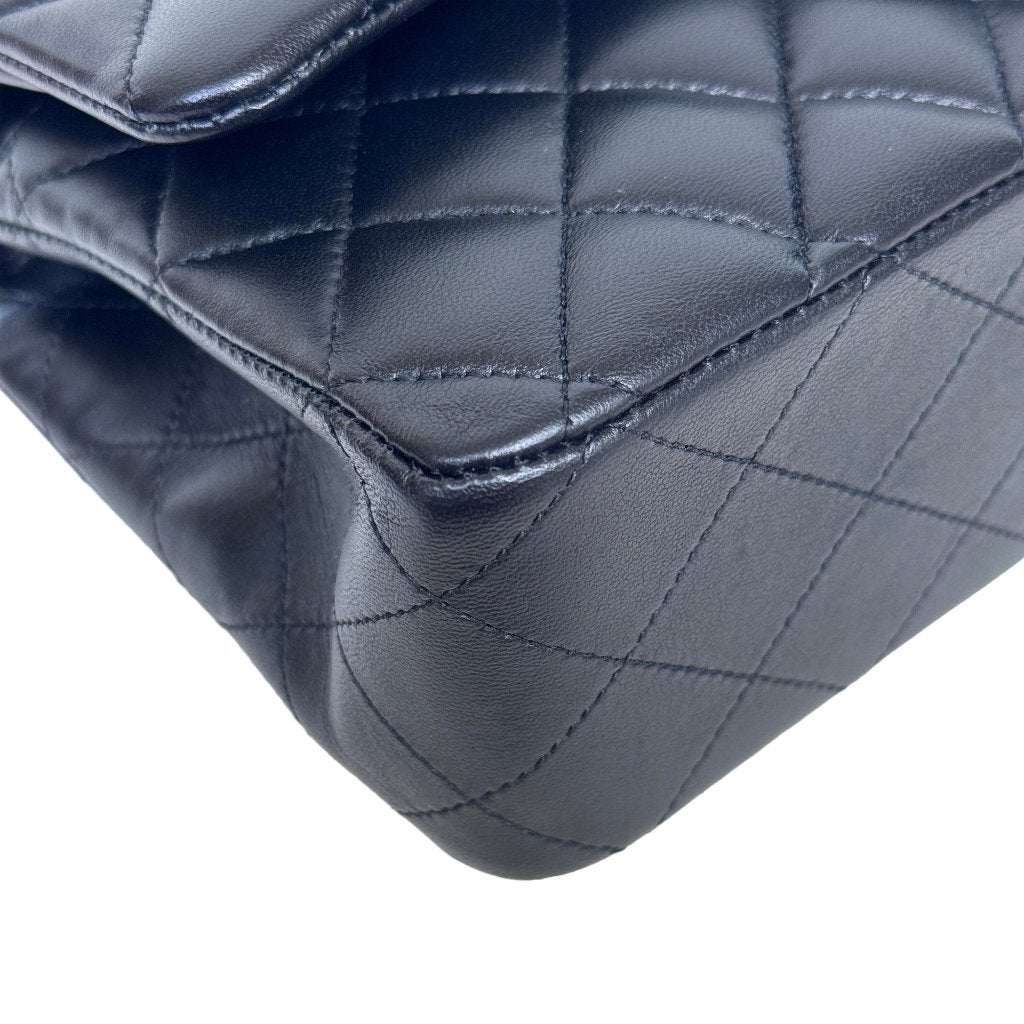 Chanel classic double flap zwart goud hardware handtas ghw image 7