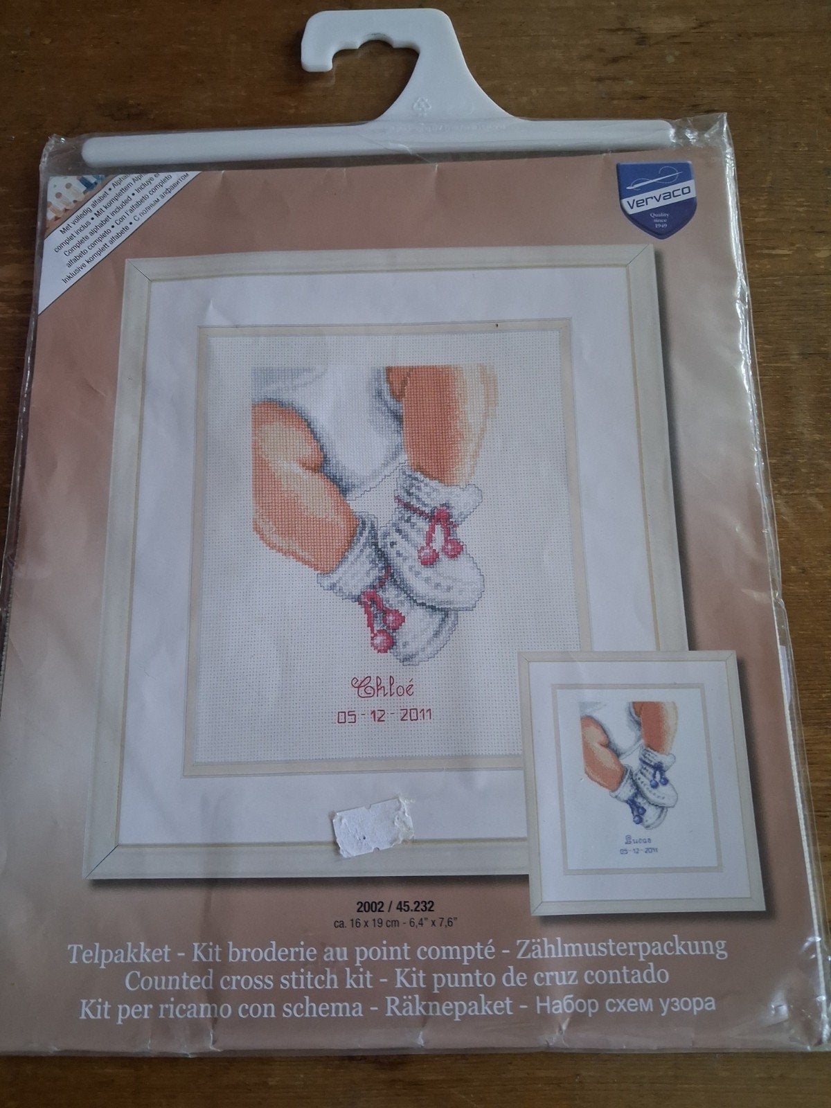 borduurpakket geboorte tegel. Vervaco. nieuw, in goede staat, Ophalen of Verzenden, Nieuw, Handborduren, Borduurpakket