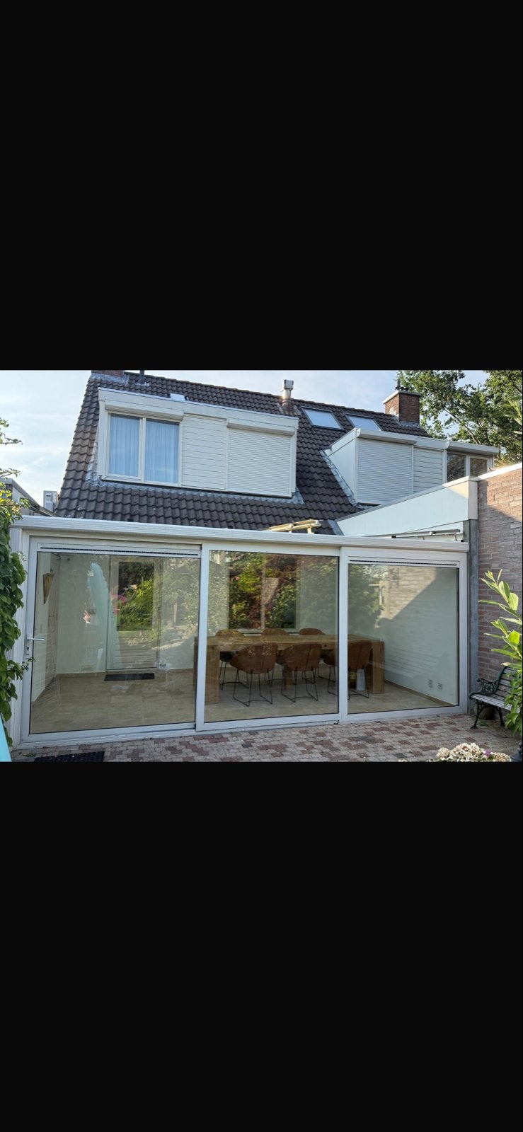 Glazen schuifpui met overkapping, Ophalen, Gebruikt, Serre