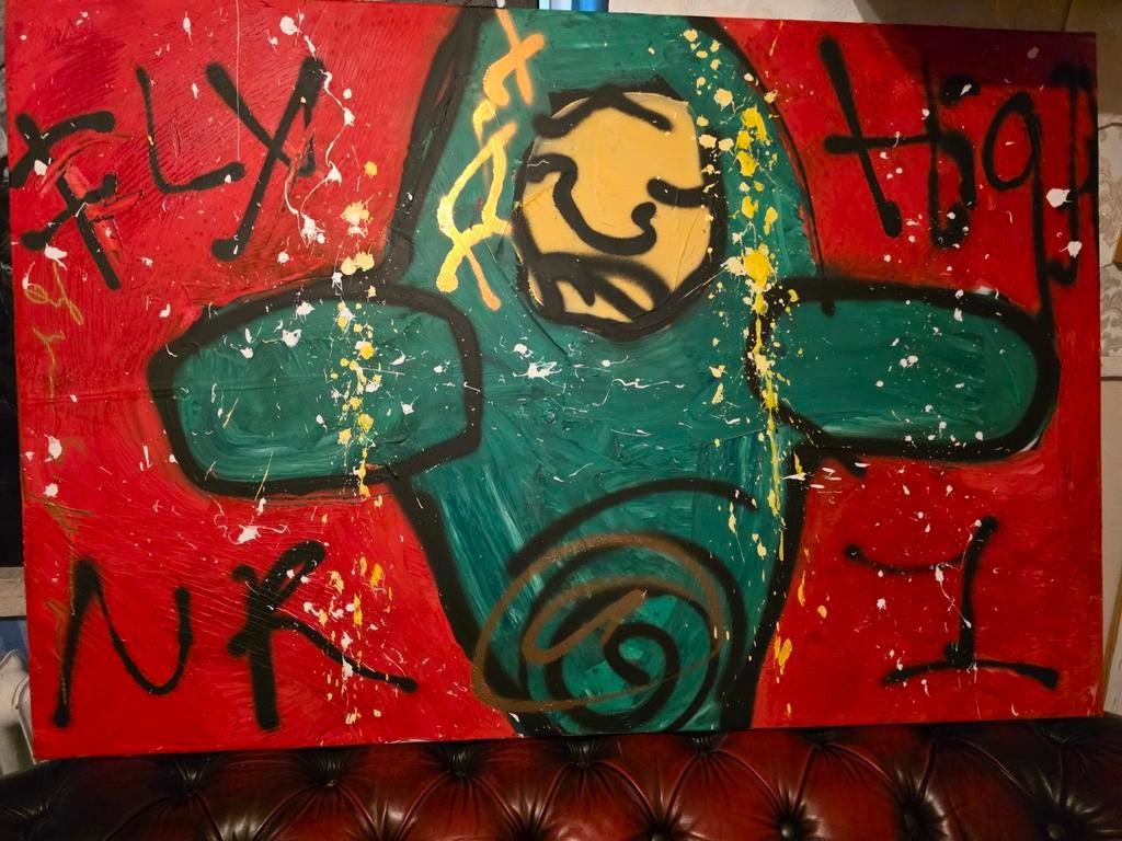 Espen gregor Hagen met Herman Brood, Antiek en Kunst, Kunst | Schilderijen | Modern, Ophalen of Verzenden