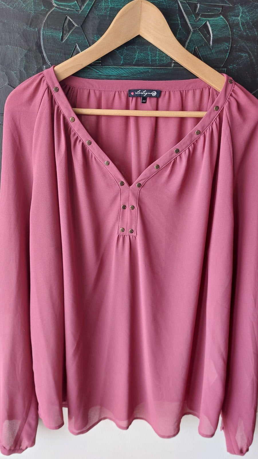 La Ligna roze blouse met lange mouwen - Maat 44, Maat 42/44 (L), Ophalen of Verzenden, Lange mouw, Roze