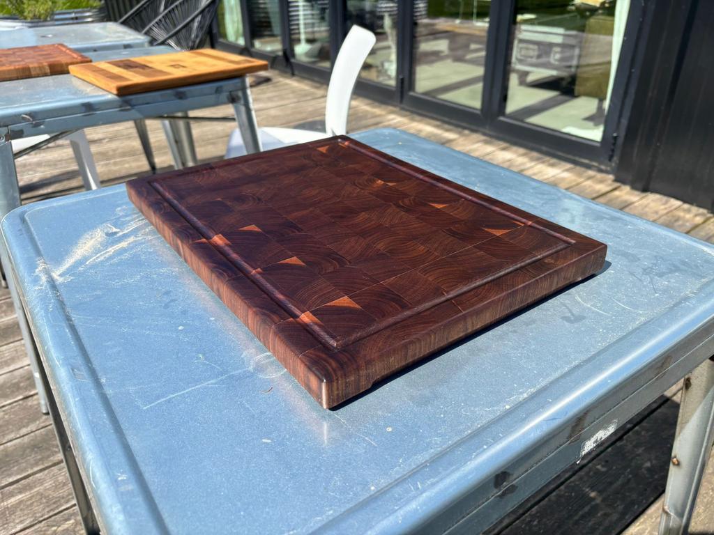 Massief Walnotenhout Snijplank Kopshout 55x35x3 cm, Hout, Snij-/serveerplank, Nieuw, Ophalen of Verzenden