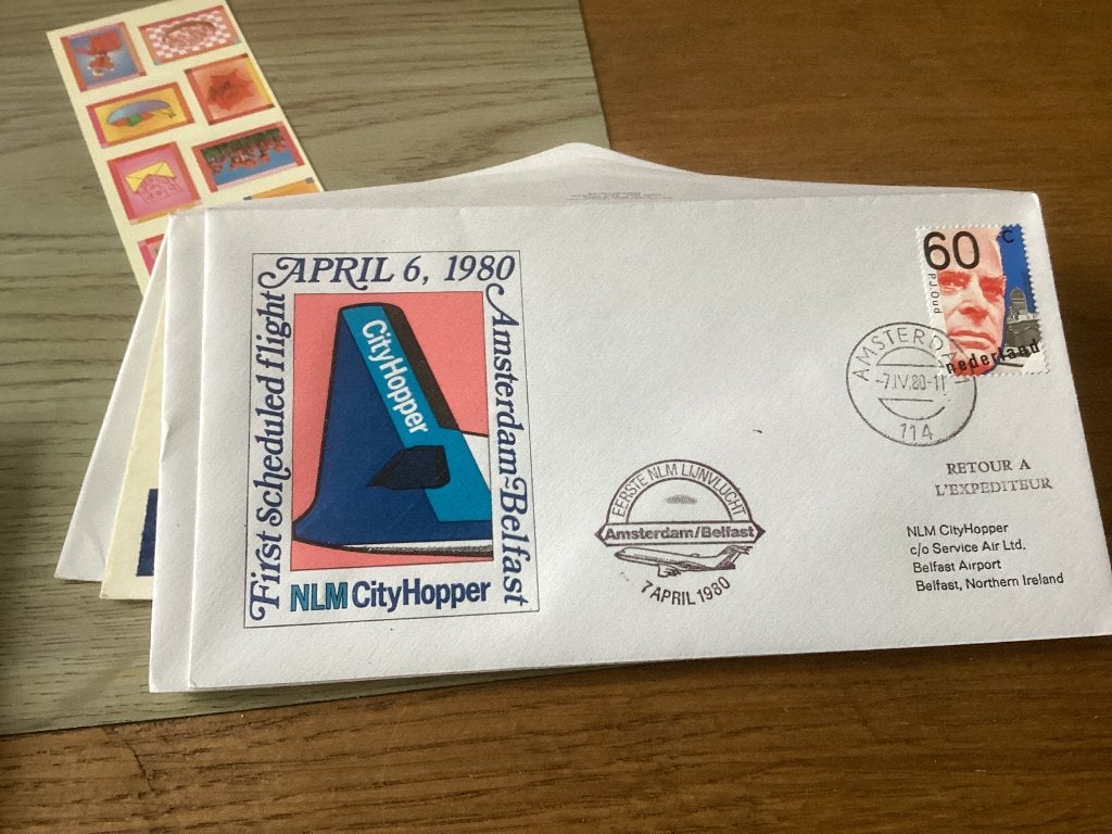 No2871 NLM Cityhopper Amsterdam Belfast 7-4-1980 Nederland, Verzenden, Onbeschreven, Nederland