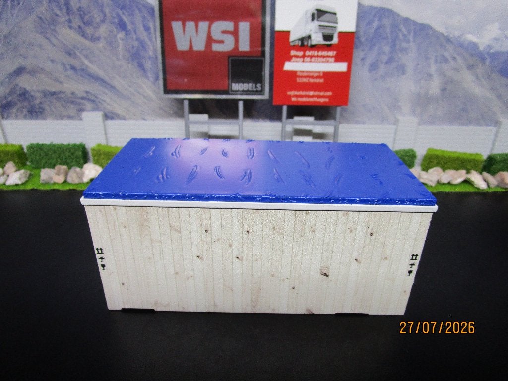 wsi loads lage houten kist met afdekzeil 132x60x59mm, Hobby en Vrije tijd, Ophalen of Verzenden, Nieuw, Bus of Vrachtwagen, Wsi
