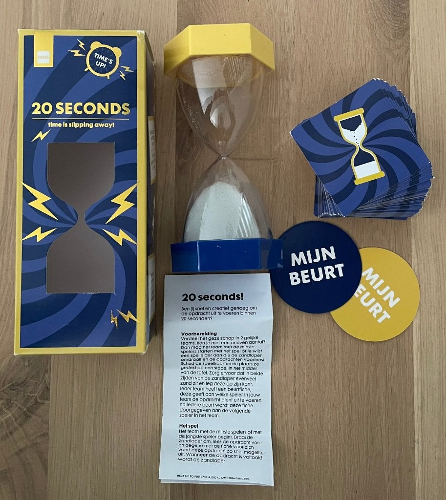 HEMA 20 seconds time is slipping away! Gezelschapsspel, Hobby en Vrije tijd, Gezelschapsspellen | Bordspellen, Ophalen of Verzenden