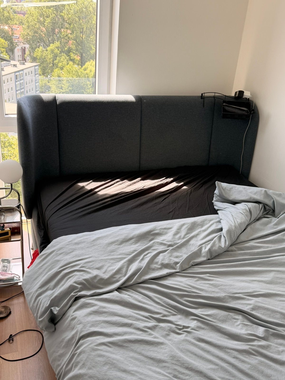 Ikea tufjord bed met lades, Ophalen, Blauw, Tweepersoons, Zo goed als nieuw