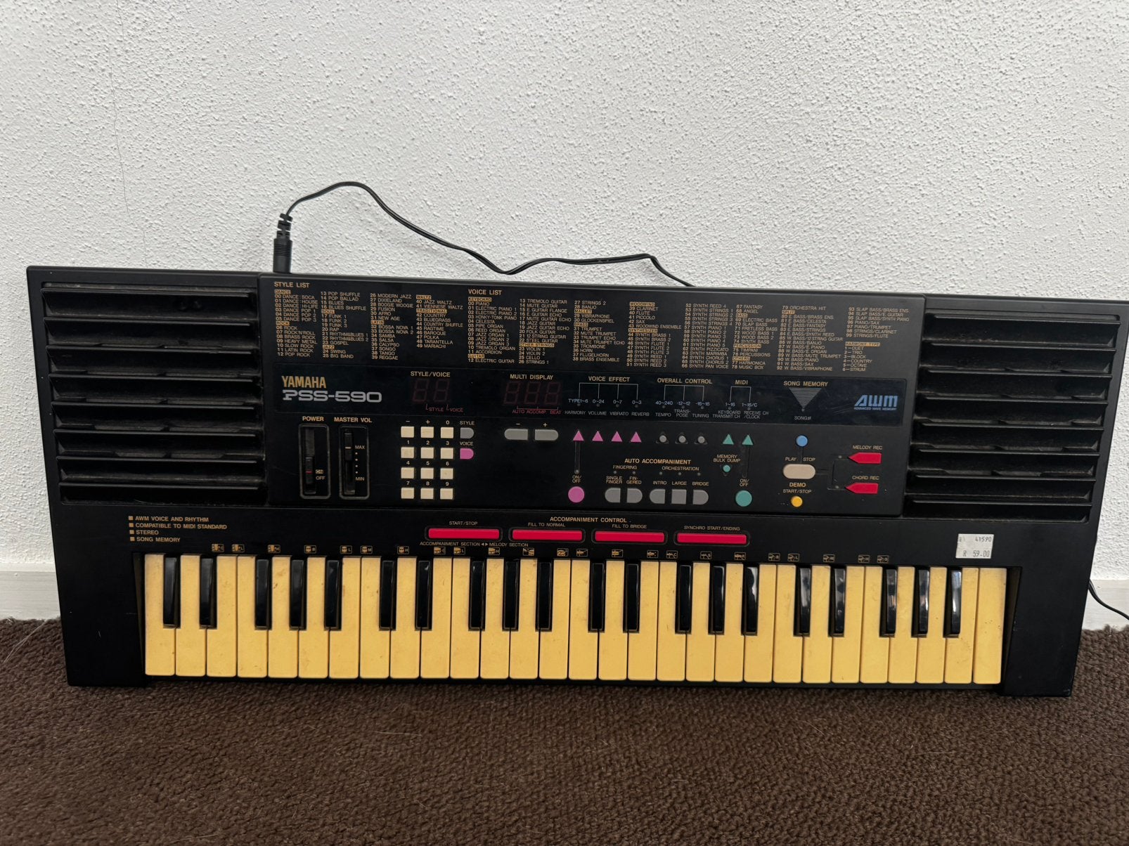 Yamaha PSS-590 vintage keyboard, Ophalen, Zo goed als nieuw, 61 toetsen, Yamaha