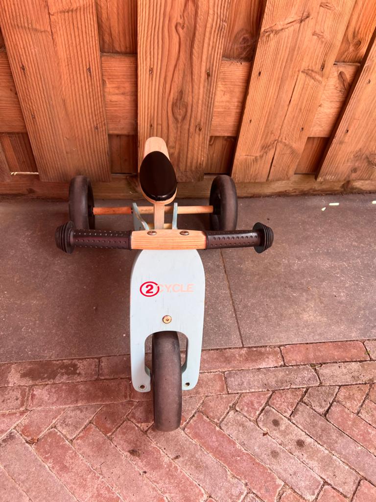 2Cycle Houten Loopfietsje - Lichtblauw, Ophalen, Gebruikt, Loopfiets