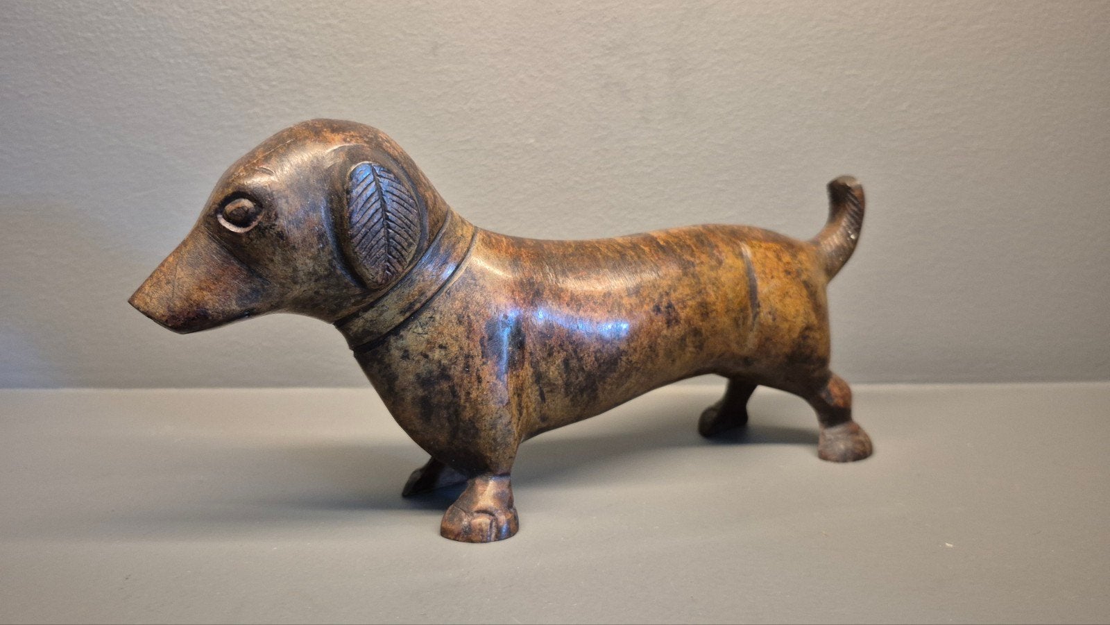 Bronzen tekkel 25 CM, Ophalen of Verzenden