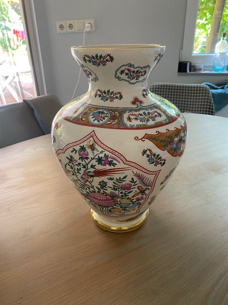 Grote Chinese porseleinen vaas – Famille Rose stijl – 40 cm, Antiek en Kunst, Ophalen of Verzenden