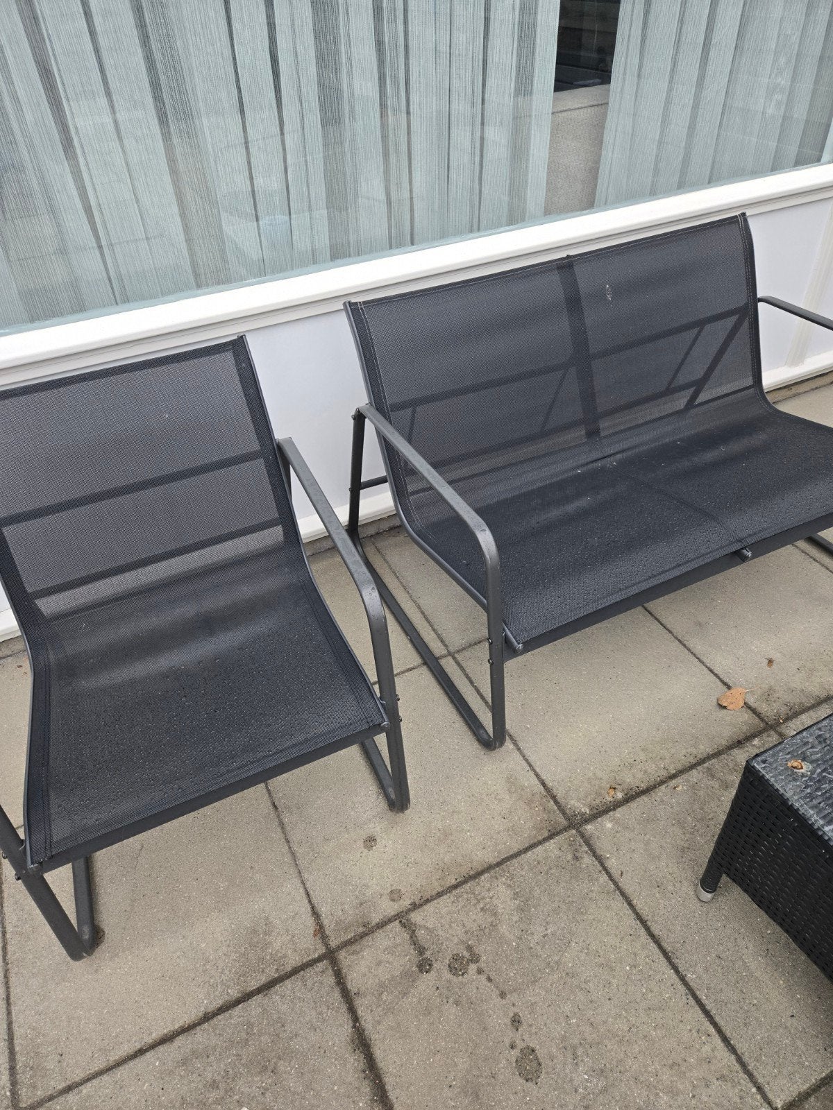 3-delige tuinset: 2 stoelen en bijzettafel, Tuin en Terras, Tuinsets en Loungesets, Overige materialen, Gebruikt, Bijzettafel