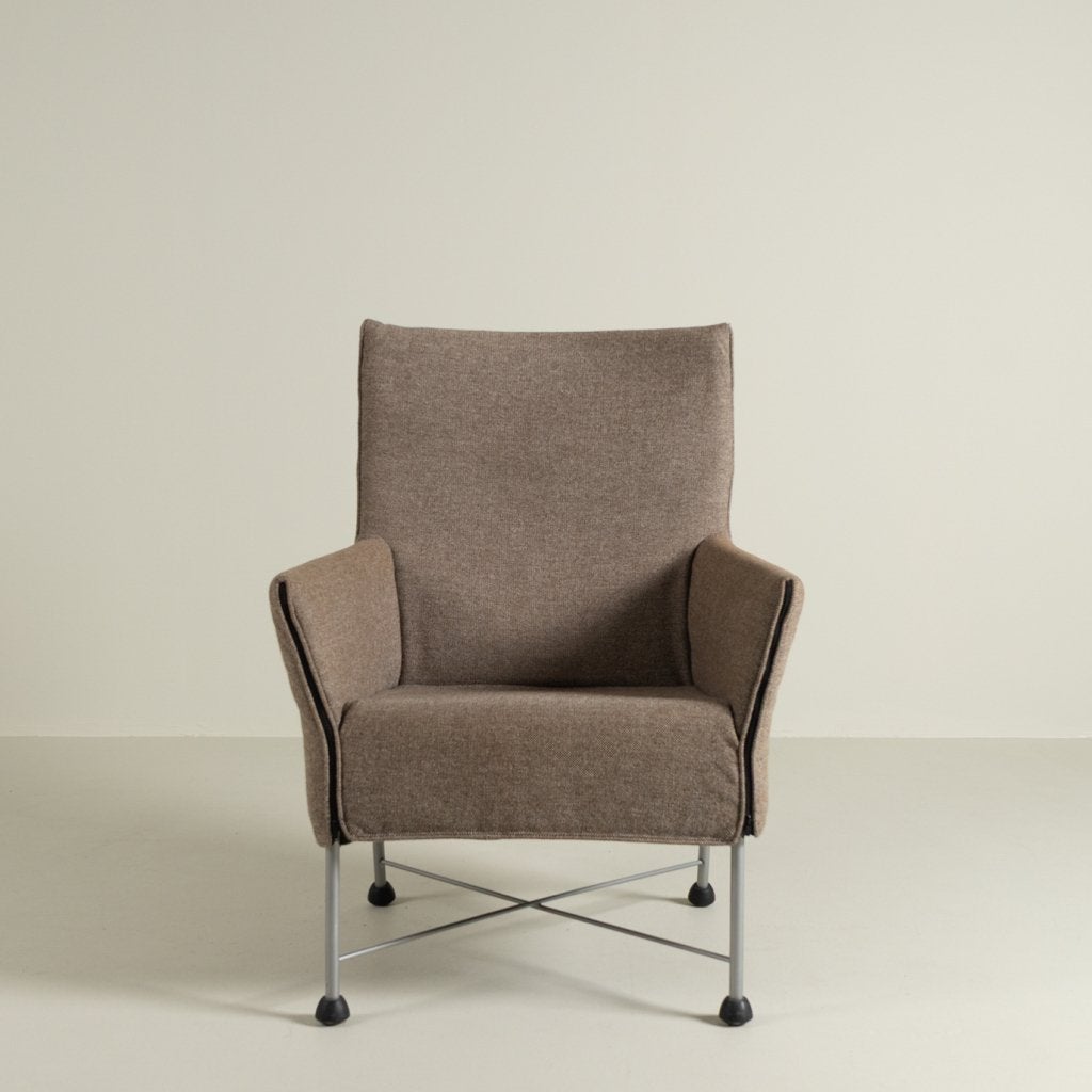 Montis Charly Fauteuil Beige Stof - Grijs (Op Doppen), Niet ingevuld, Zo goed als nieuw, Niet ingevuld, Niet ingevuld