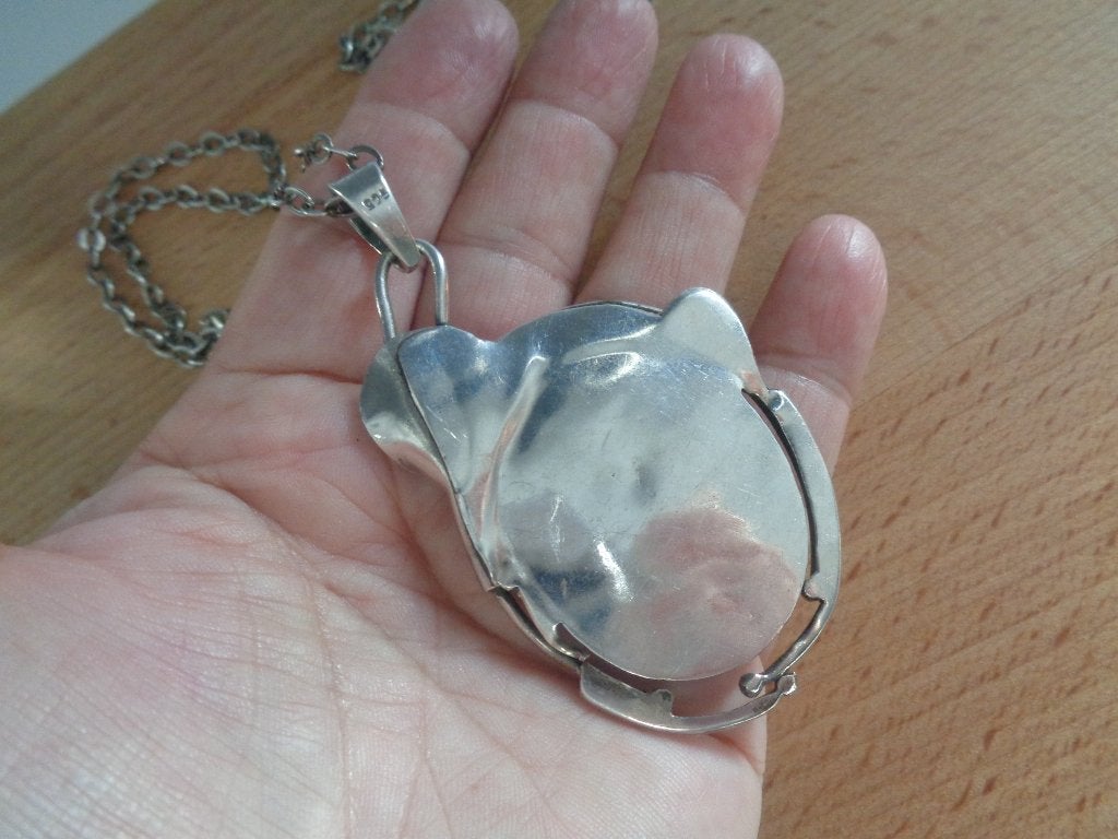 zilveren ketting met Hopi Navajo Kokopelli hanger [835], Met hanger, Verzenden, Zo goed als nieuw, Zilver