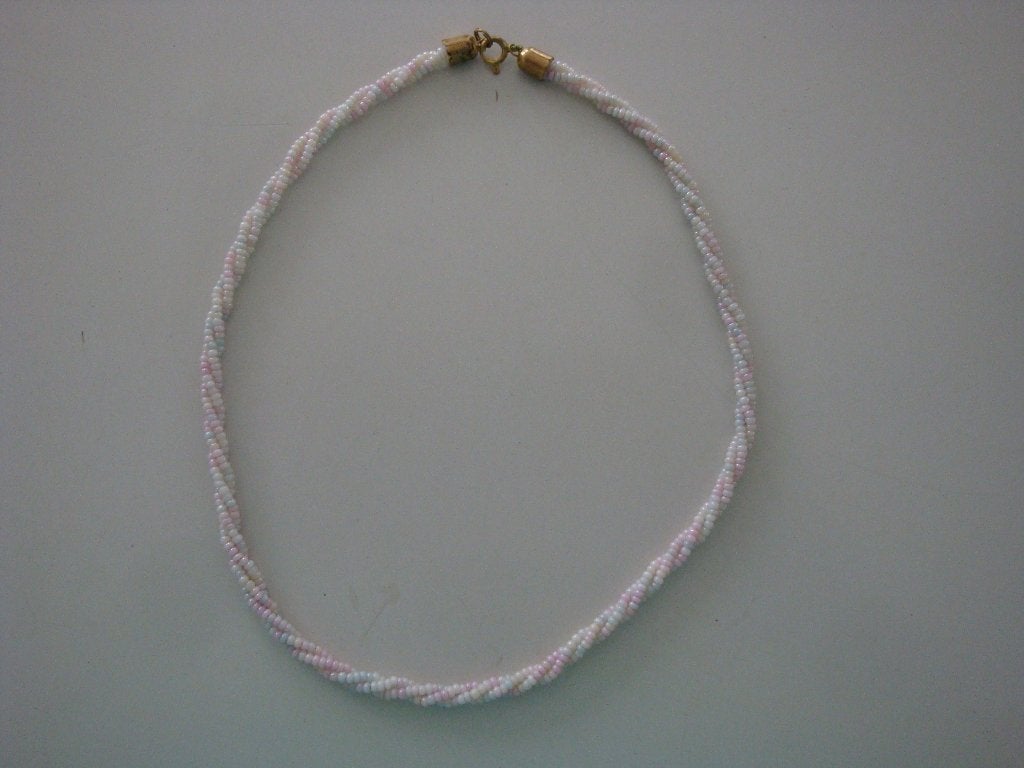 Ketting pastel gemeleerde kraaltjes, Ophalen of Verzenden, Zo goed als nieuw, Overige materialen