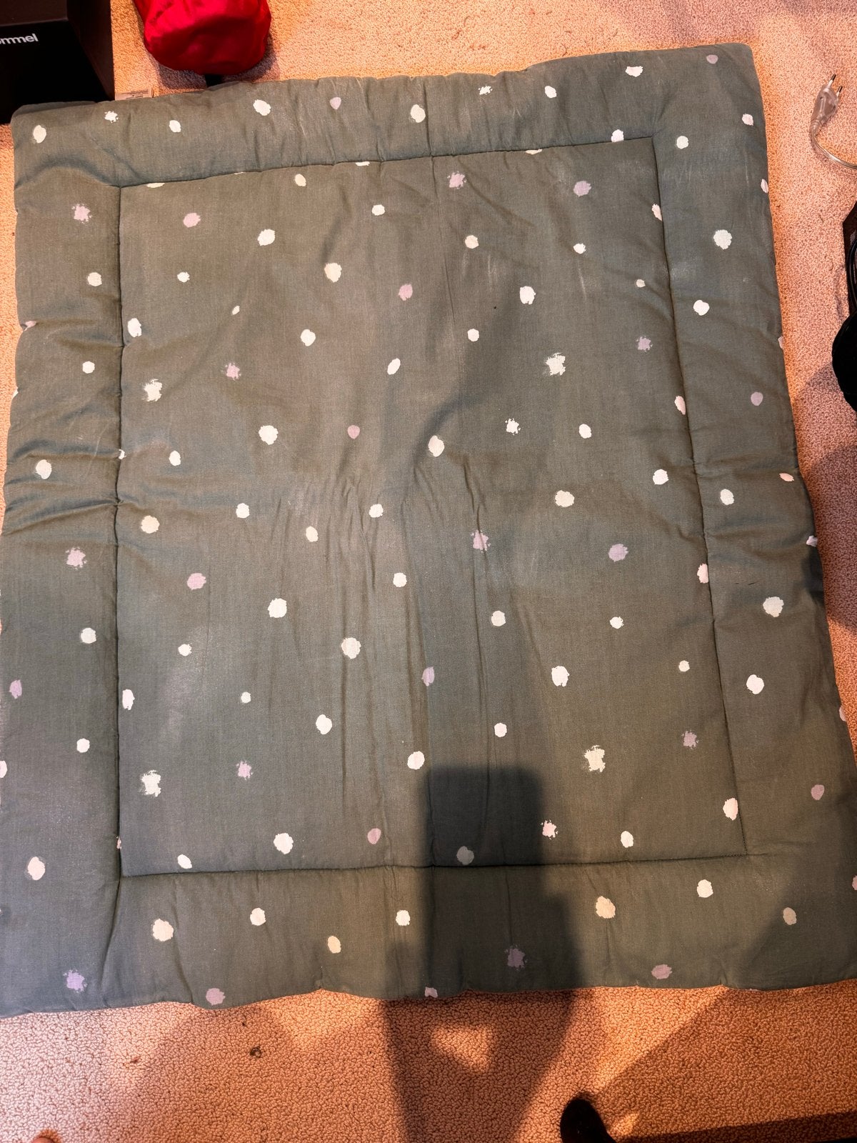 Boxkleed met stippen - Groen, Ophalen of Verzenden, Gebruikt