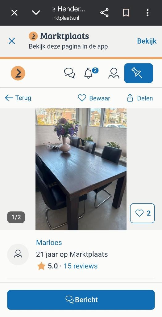Codam meubels, Ophalen, Zo goed als nieuw, Rechthoekig, Eikenhout