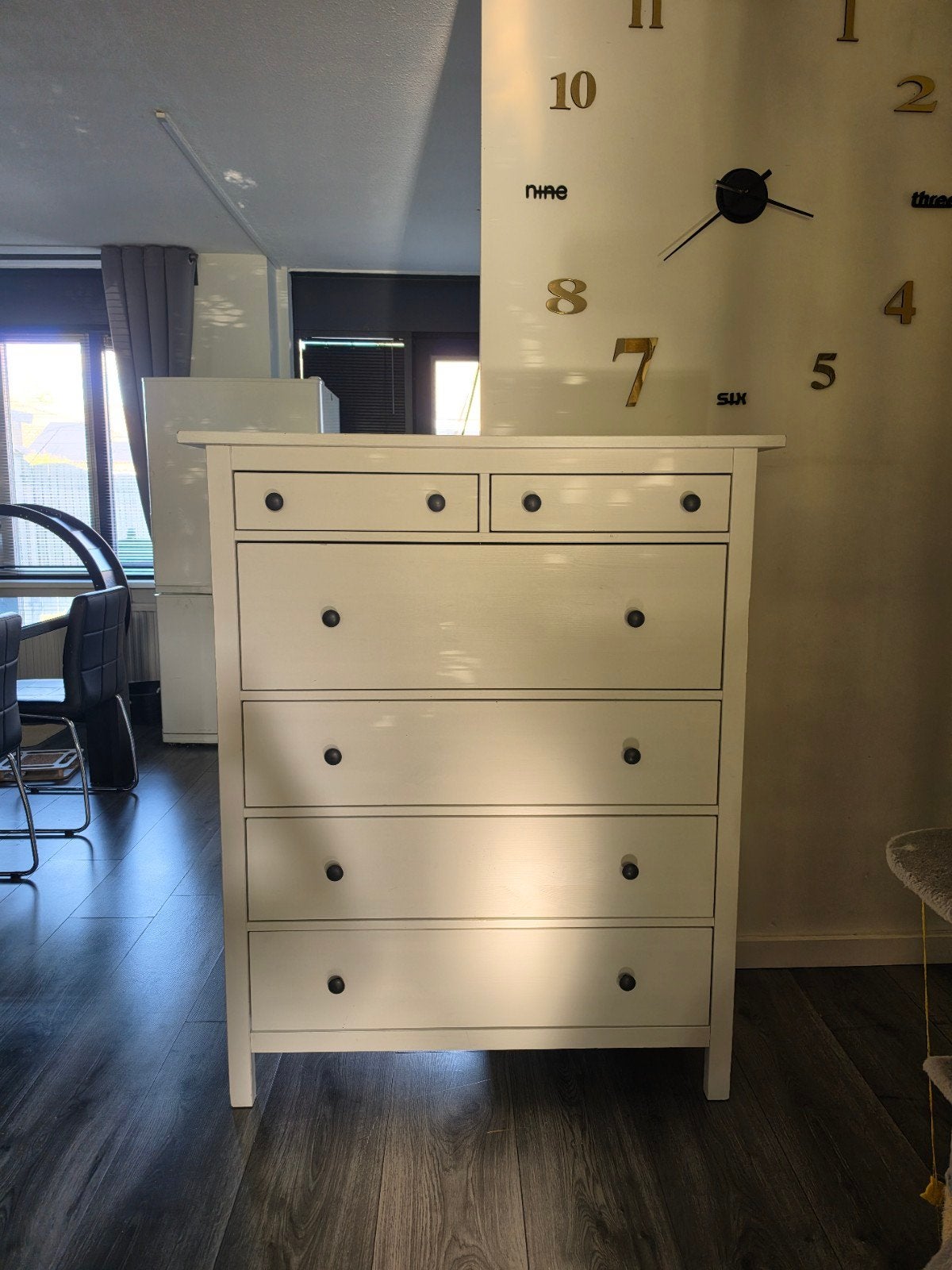 ikea hemnes ladekast wit gebeitst met 6 lades., Ophalen, 5 laden of meer, Zo goed als nieuw, Minder dan 100 cm