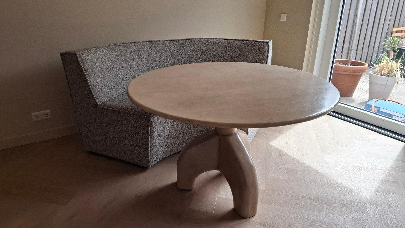 Eethoek: Europa eetbank & ronde eettafel Basic Label, Huis en Inrichting, Complete eetkamers, 4 tot 6 stoelen, Ophalen