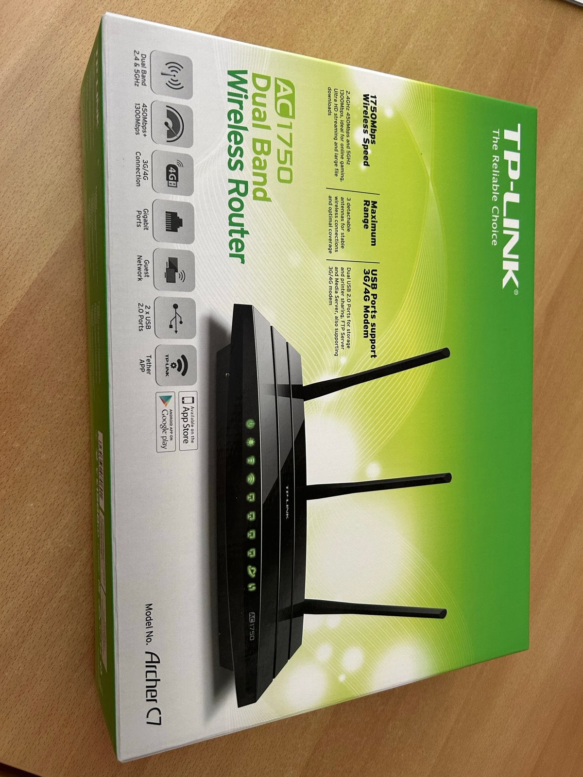 TP-Link Archer C7 AC1750 Dual Band Wireless Router, Computers en Software, Routers en Modems, Ophalen of Verzenden, Zo goed als nieuw