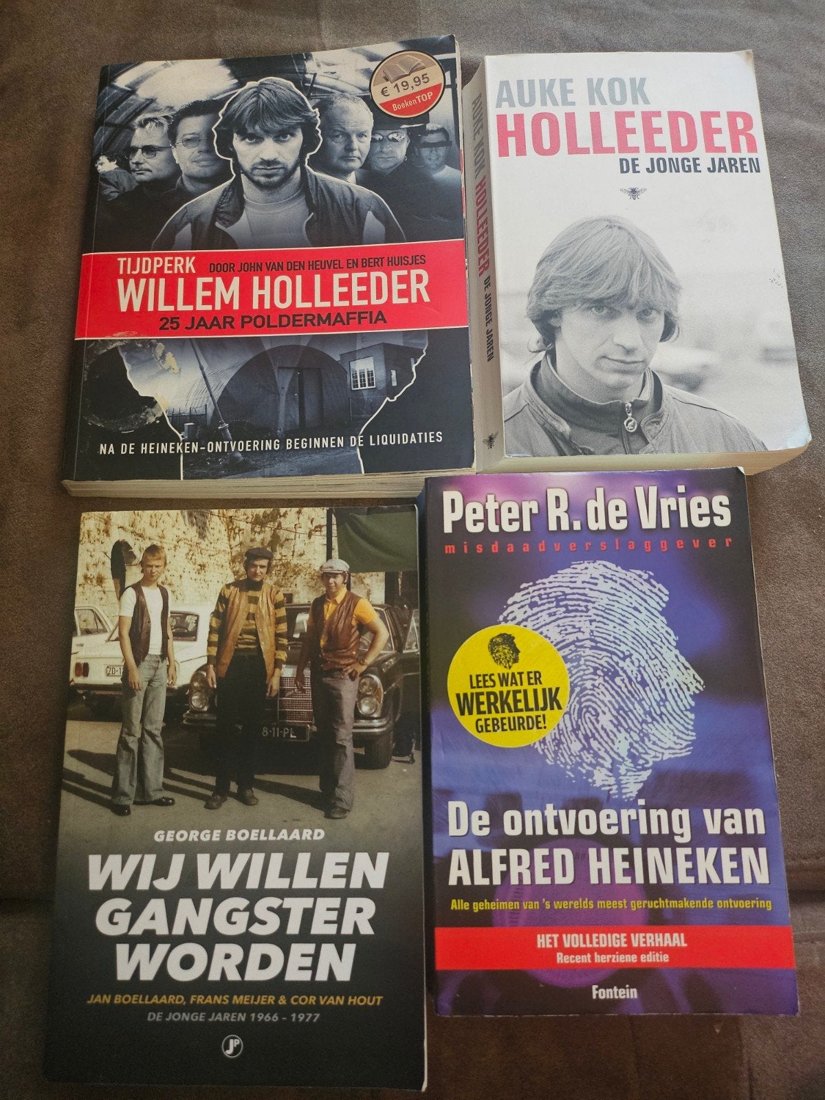 4 boeken over Willem Holleeder en de Heineken-ontvoering, Ophalen of Verzenden, Gelezen