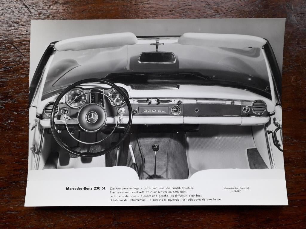 Mercedes 230SL ORIGINELE fabriekspersfoto Interieur 1964, Ophalen of Verzenden, Zo goed als nieuw, Overige merken