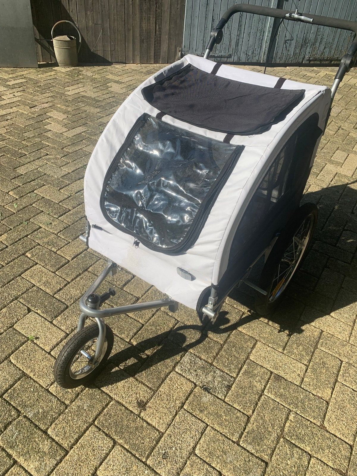 Witte fietsaanhanger in zeer goede staat met trekstang, Vering, Overige typen, 20 tot 40 kg, Zo goed als nieuw