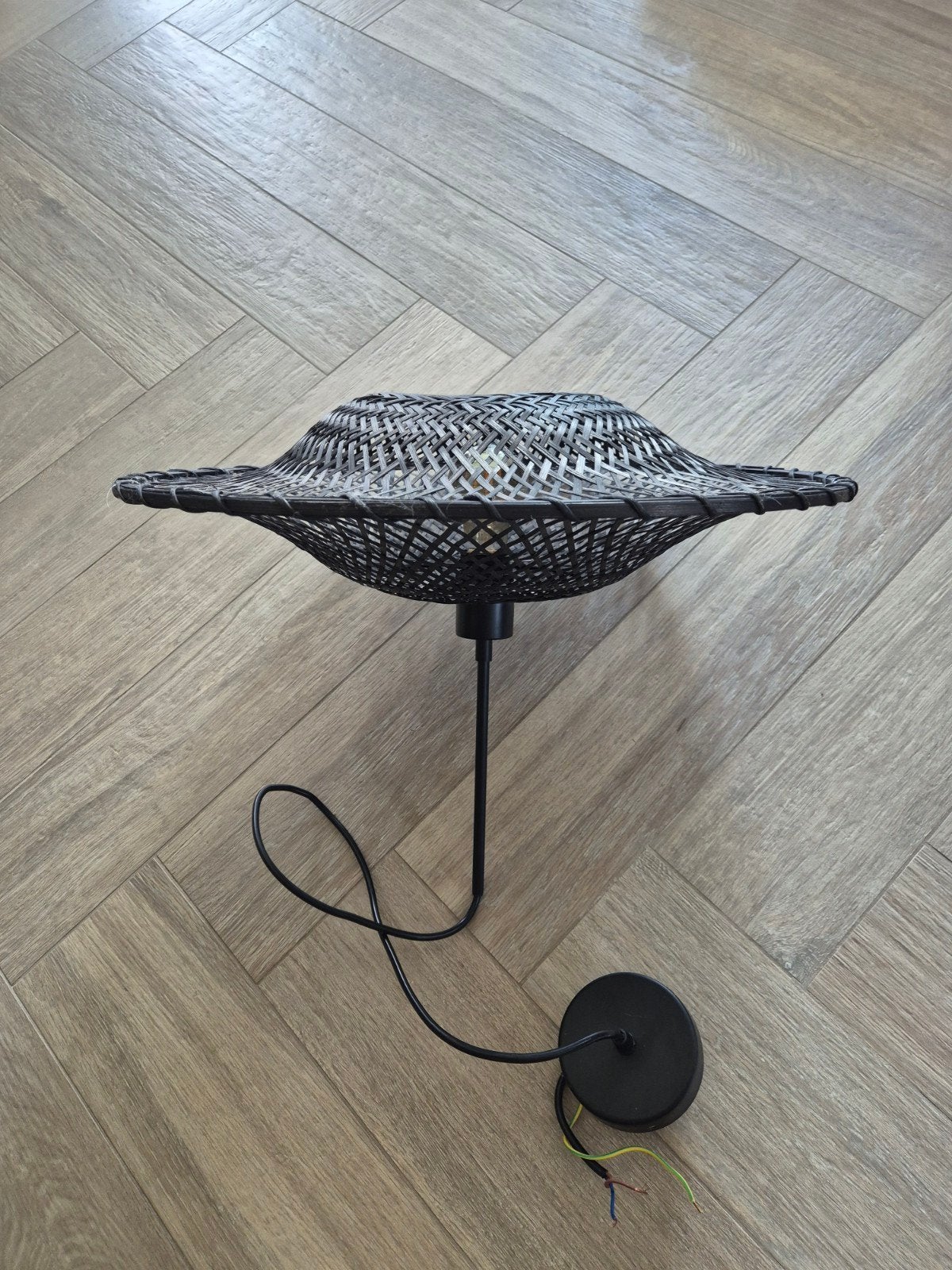 Japandi rotan hanglamp, Japandi, Natuurlijk materiaal, Zo goed als nieuw, E27 (groot)