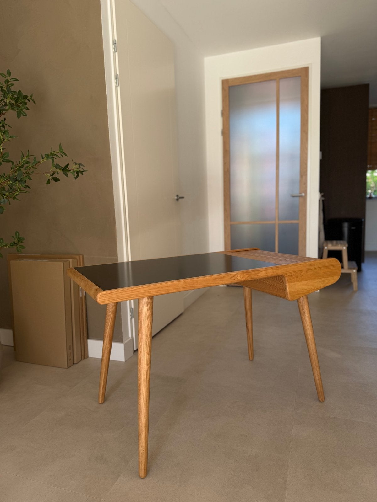 Zuiver Schrijftafel bureau naturel - 120x60 cm, Ophalen, Demontabel, Hout, Bruin