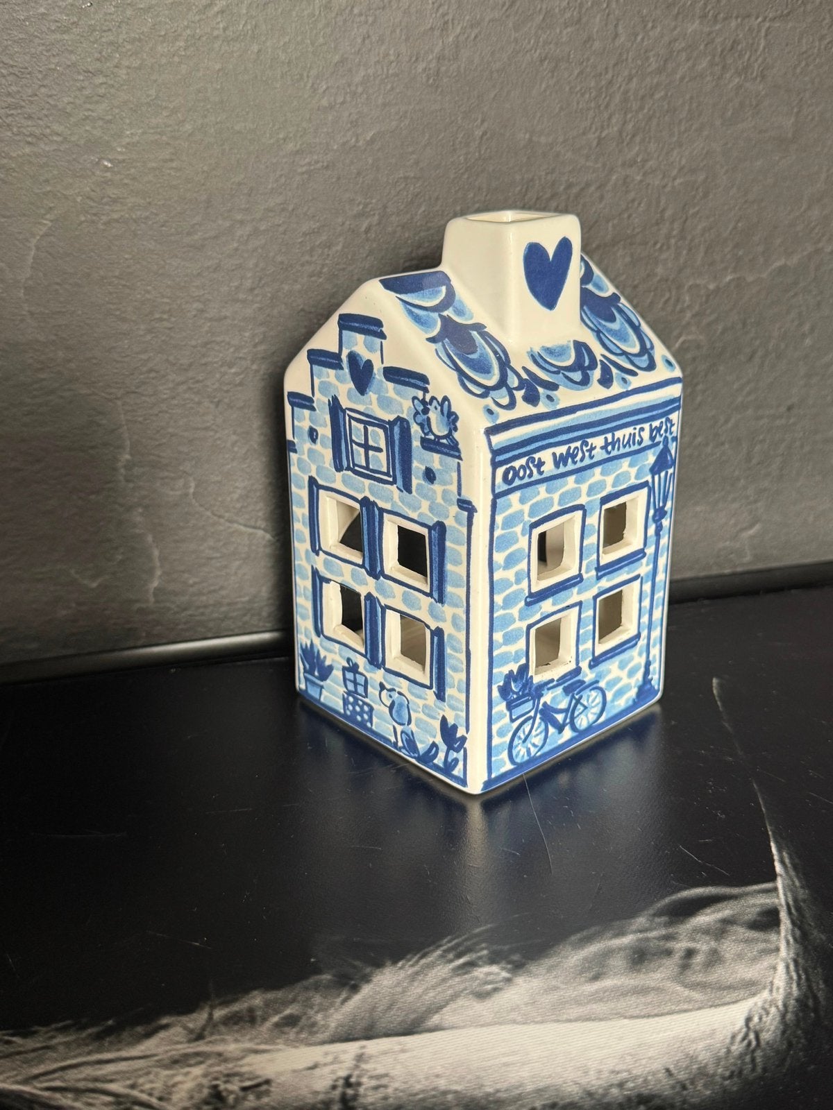 Delfs Blond, Ophalen, Blauw, Waxinelichthouder, Zo goed als nieuw