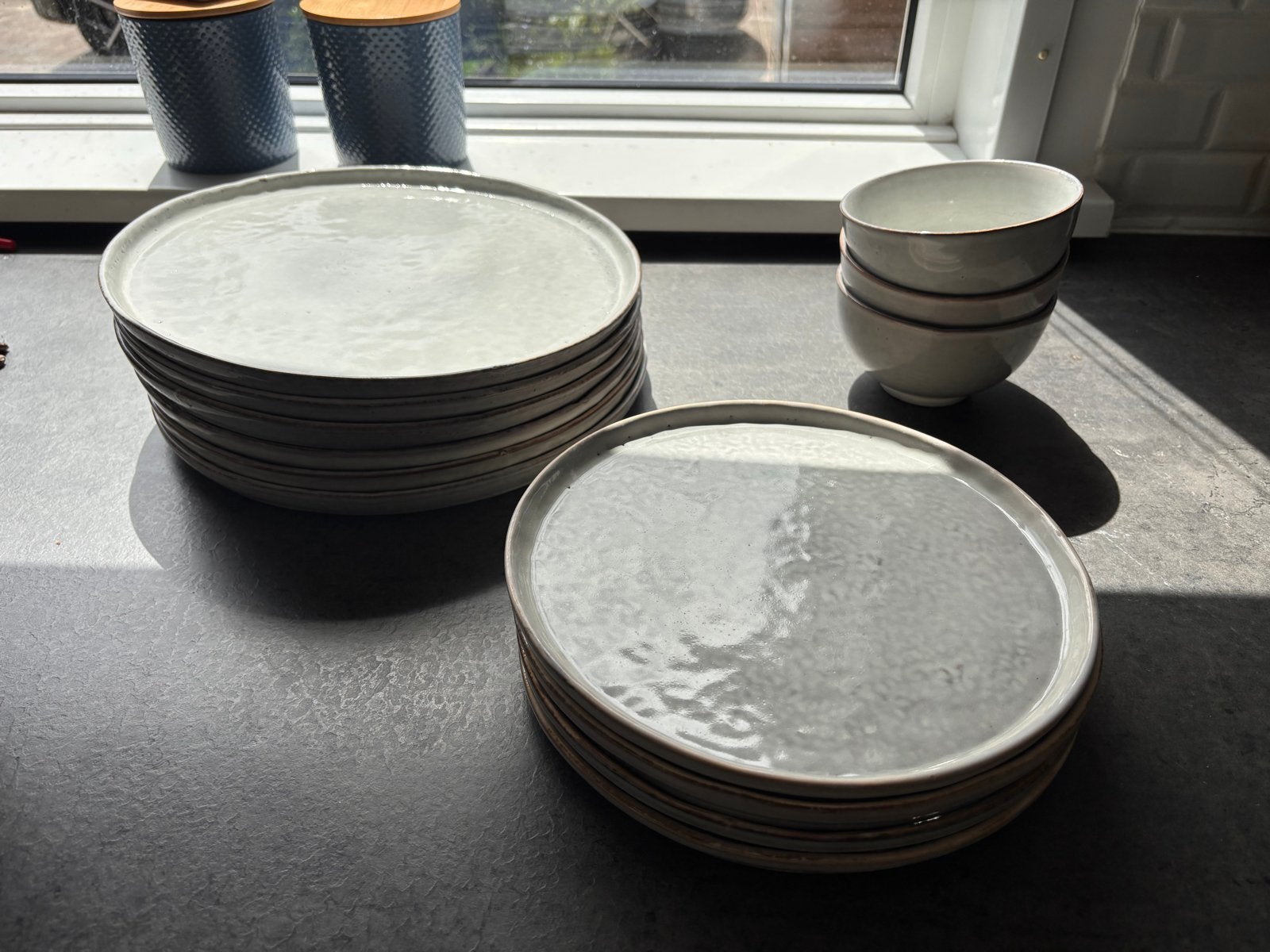 HKliving servies grijs/blauw, Ophalen, Overige merken, Keramiek, Zo goed als nieuw