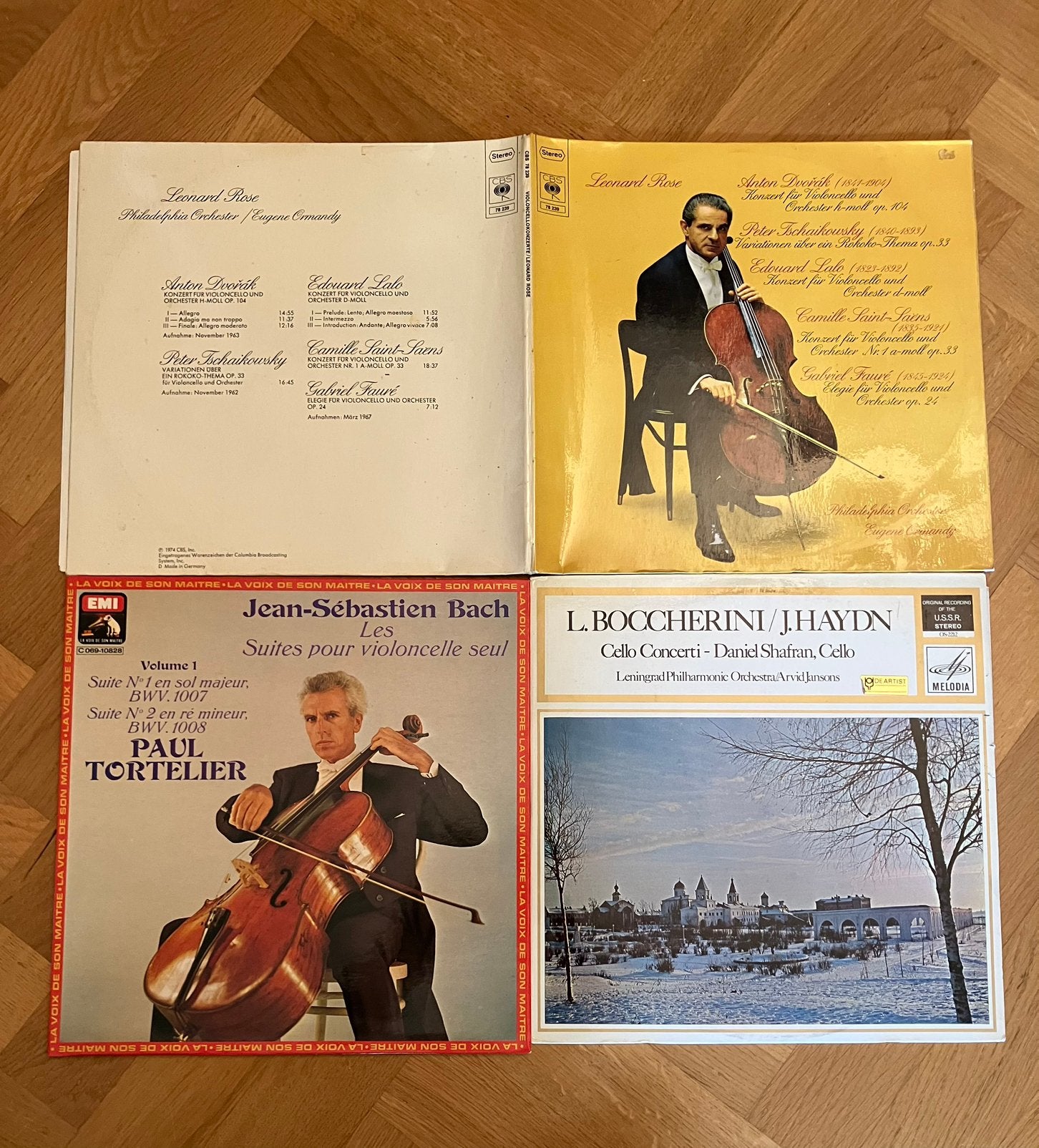 4 lp’s cello: SHAFRAN, TORTELIER, ROSE, Ophalen, Kamermuziek, Zo goed als nieuw, Romantiek