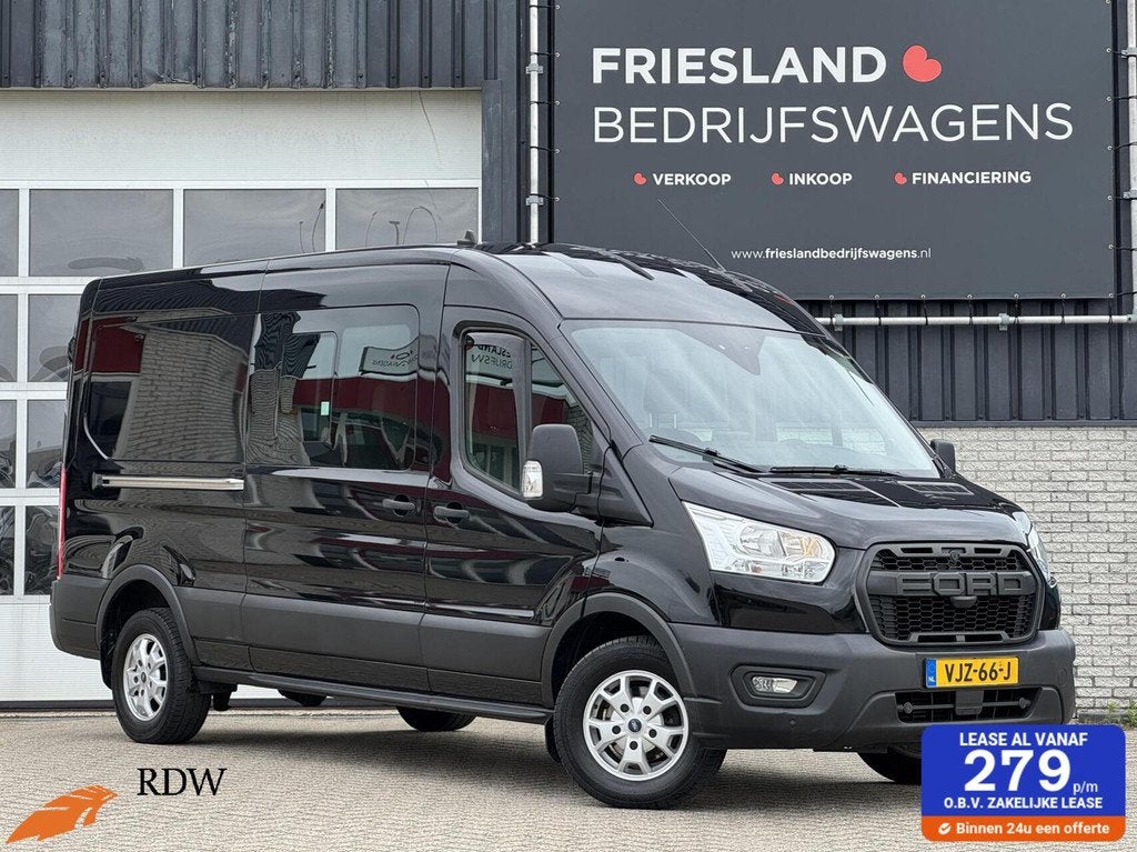 Ford Transit 350 2.0 TDCI 185pk L3H2 DC Trend RWD 3500KG Dub, 2430 kg, 4 cilinders, Zwart, Bedrijf