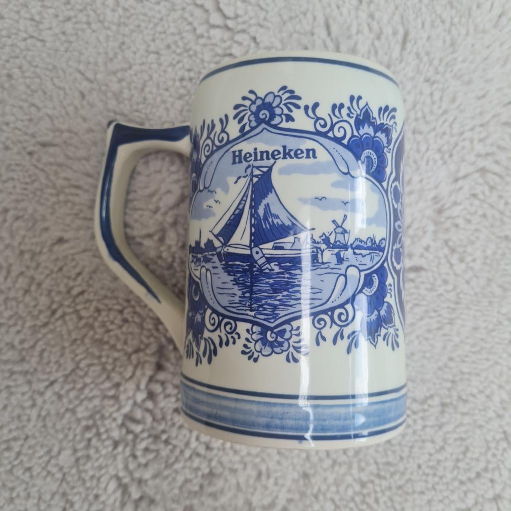 Heineken Delfts Blauw Bierpul - Handgeschilderd 1978, Ophalen