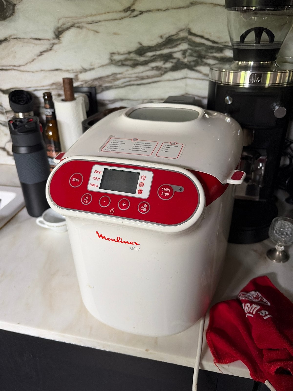 Moulinex UNO Broodbakmachine - Vers Brood Thuis, Met timer, Gebruikt, 800 tot 1200 gram deeg, Ophalen of Verzenden