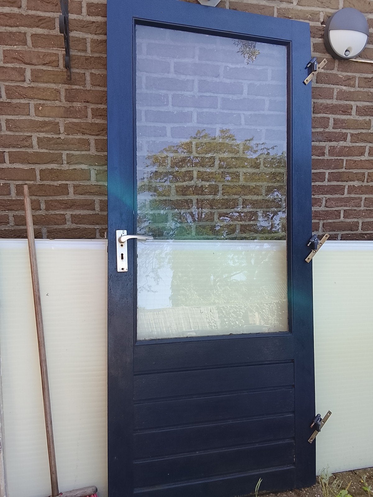 hardhouten buitendeur achterdeur, Ophalen, Gebruikt, 80 tot 100 cm, Buitendeur
