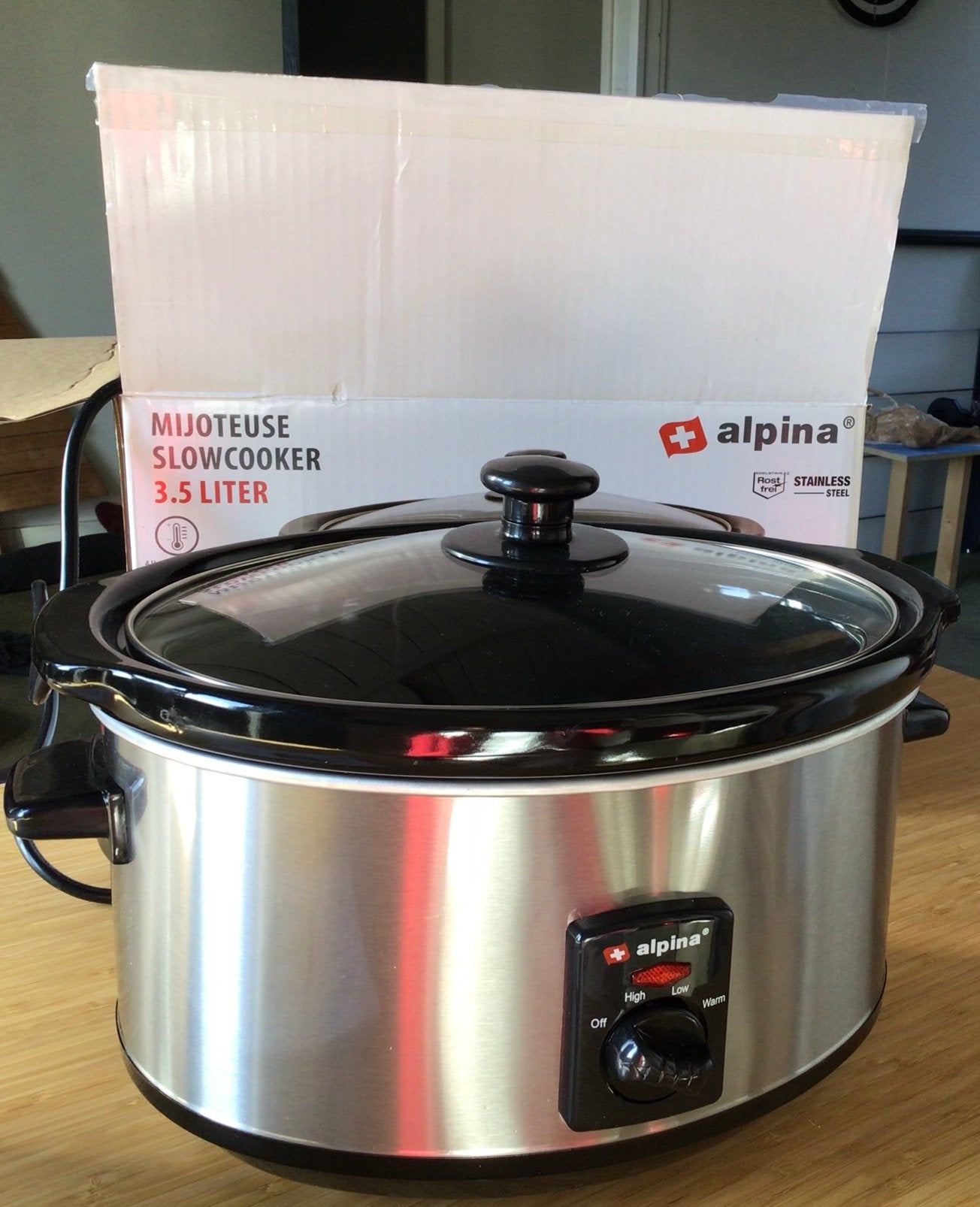 Slow cooker Alpina 3,5 liter, Ophalen of Verzenden, Zo goed als nieuw