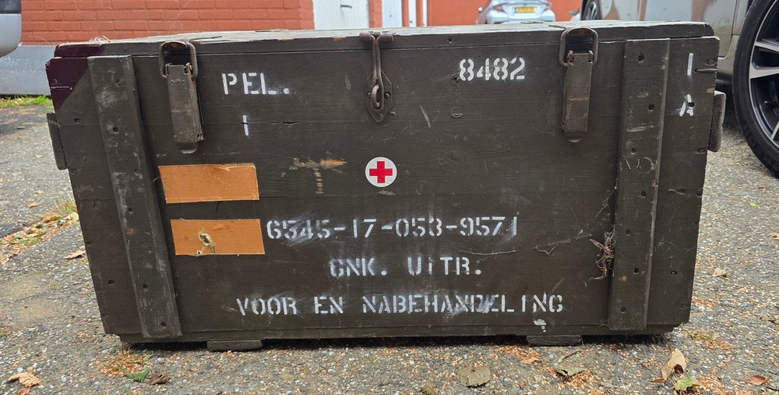 Vintage Leger Kist - EHBO - Militaria Opslagkist, Ophalen