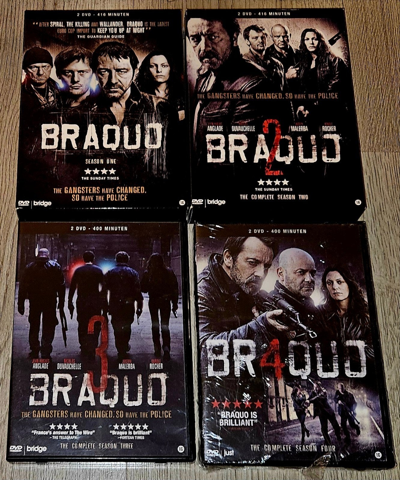 Braquo - Seizoen 1-4 - Complete Serie - DVD Boxset, Vanaf 16 jaar, Ophalen of Verzenden, Zo goed als nieuw, Frans